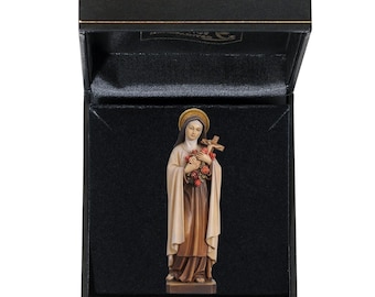 St. Theresa of Lisieux Wood Statue with Case, Catholic Gift