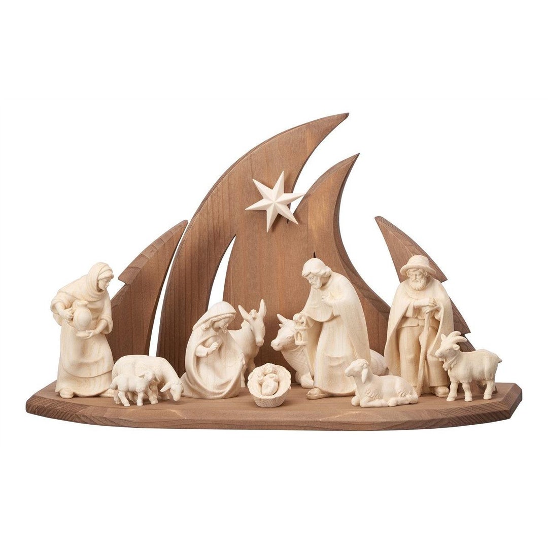 Wooden Nativity Scene With 11 Figures AMBIENTE Stable PEMA Etsy