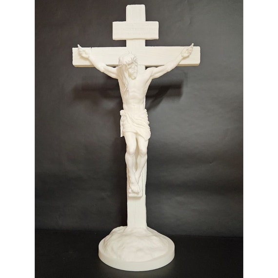 Croix Catholique Lumineuse En Résine - Décoration Murale Ou étagère (10x22 Cm) - Idéale Cadeau Religieux - 9
