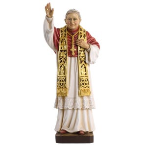 Estátua de madeira do Papa Bento XVI Estátuas religiosas em tamanho real, Presentes religiosos católicos cristãos, Artigos para igreja, Presentes cristãos, Madeira