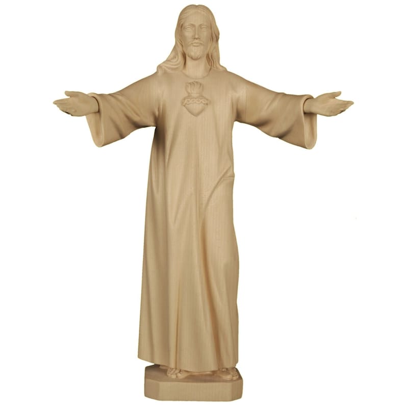 Wooden Sacred Heart of Jesus religious Catholic Statues Etsy