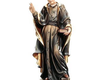 Saint John Baptist de La Salle Wooden Statue, Hand-Painted Religious Gift