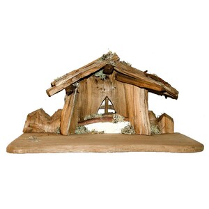 Wooden Root Nativity Stable (b) Wooden Nativity Stable