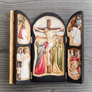 Relieve de madera de la Pasión de Cristo - Decoración para el hogar - Artículos religiosos - Católicos y cristianos