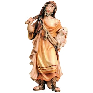 Hirte mit einem Schaf für die Krippe - Weihnachten Schäfer, Hirte für Krippe, Krippenfiguren, Krippenset, Religiös