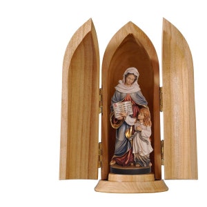St. Anne in Niche wooden statue, Life size Saint Sacred Religious Statues Sculptures,Church supplies, Religious Catholic decoration