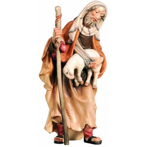 Hirte mit einem Schaf und einem Stock für die Krippe - Weihnachten Schäfer, Hirte für Krippe, Krippenfiguren, Weihnachtskrippe