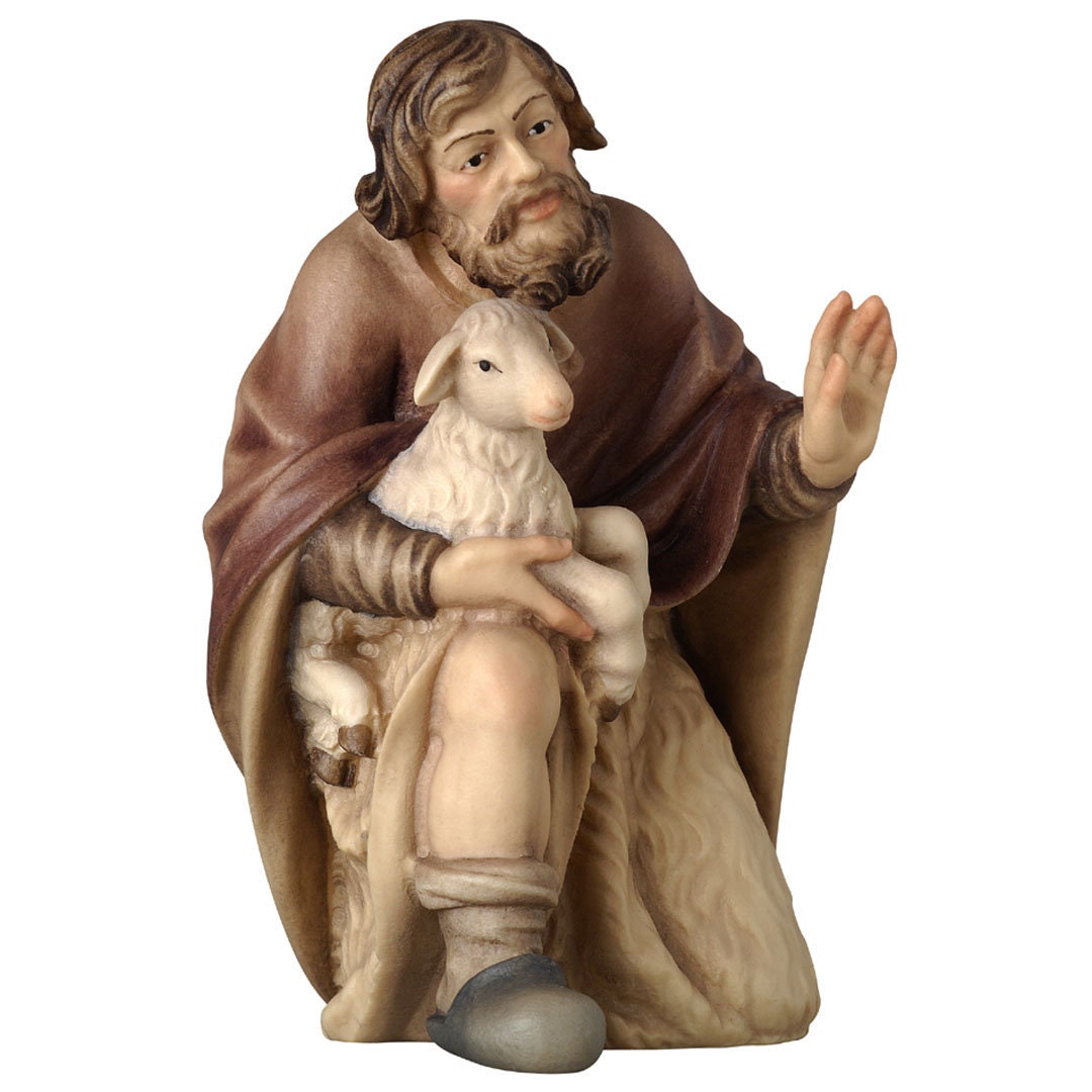 アンリ人形　Shepherd lying with lambs nativity Nativity 61 in. H 6 ft. Scale Shepherd with Lambs