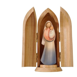 La Madonna in niche wooden statue, Life size Saint Sacred Religious Statues Sculptures,Church supplies, Religious Catholic decoration