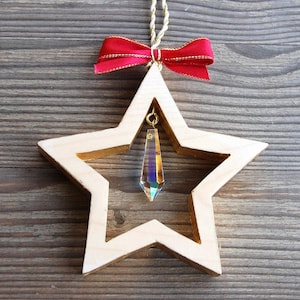Morning Wooden Star with Crystal