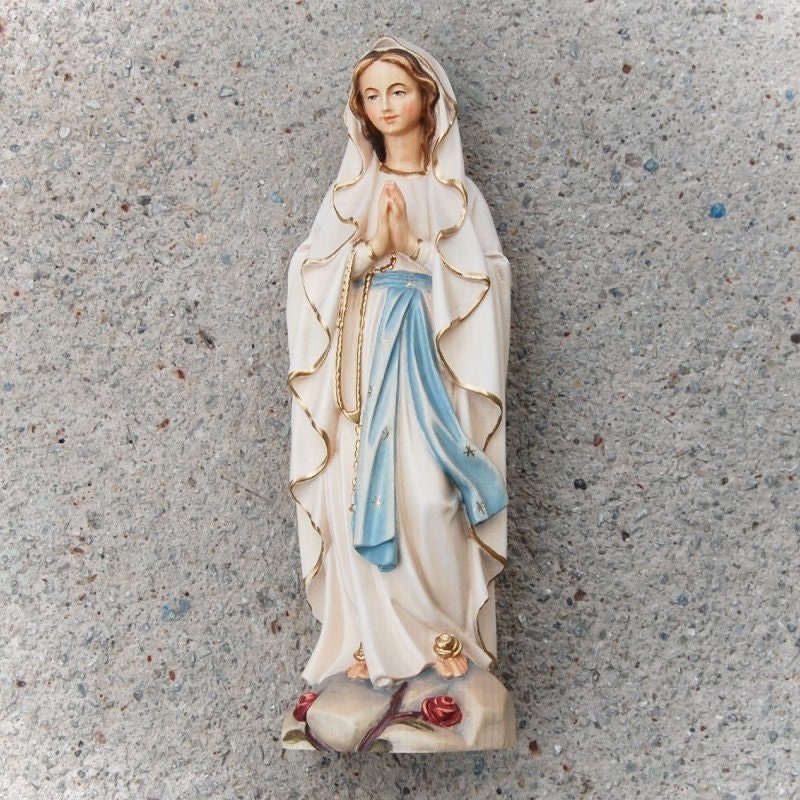 Our Lady of Lourdes Wooden Statue Life Size Religious Sacred Etsy