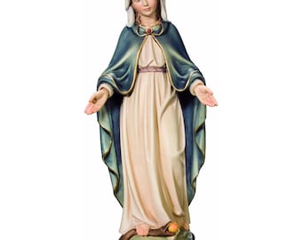 Statue Unserer Lieben Frau von Grace, Handbemalter Ahornholz, Katholisches Geschenk
