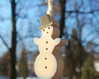 Handbemalter Ahorn Holz-Schneemann, Winter-Weihnachtsdekoration