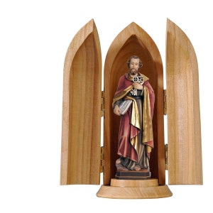 St. Peter in niche Wooden statue, Life size Saint Sacred Religious Statues Sculptures,Church supplies, Religious Catholic decoration