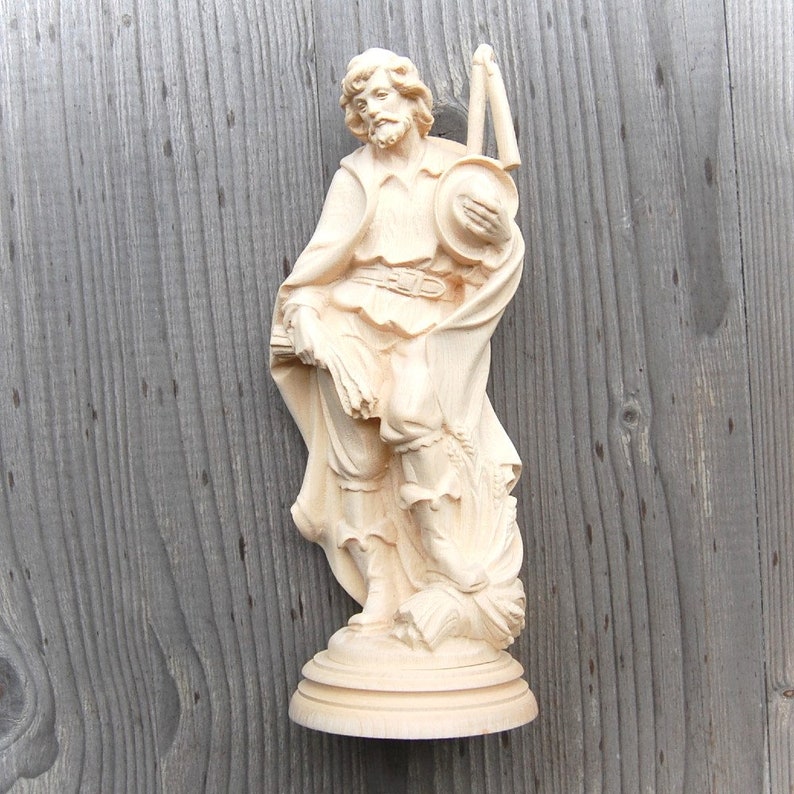 Saint Isidor the Farmer Wooden Statue Life Size Saint Sacred Etsy