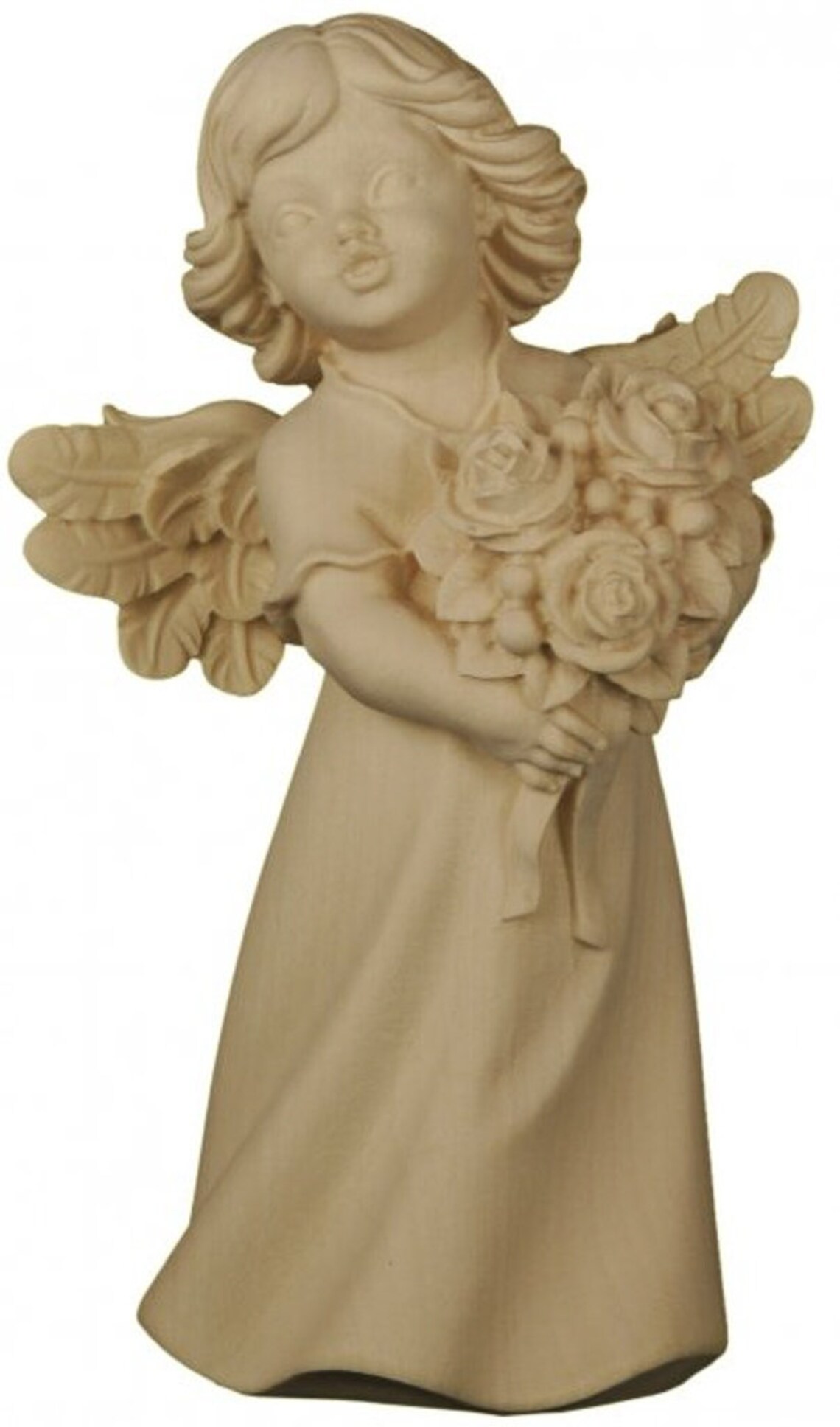 Wedding Angel With Roses, Hand-painted Maple Wood Catholic Decor - Etsy
