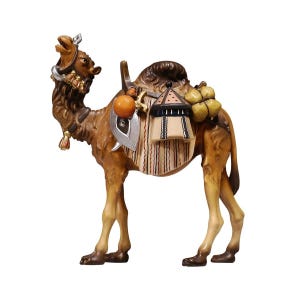 Chameau avec bagages - Figurines de la crèche d'Israël, ensemble de crèches, cadeaux religieux catholiques chrétiens, décoration de Noël, cadeau de Noël,