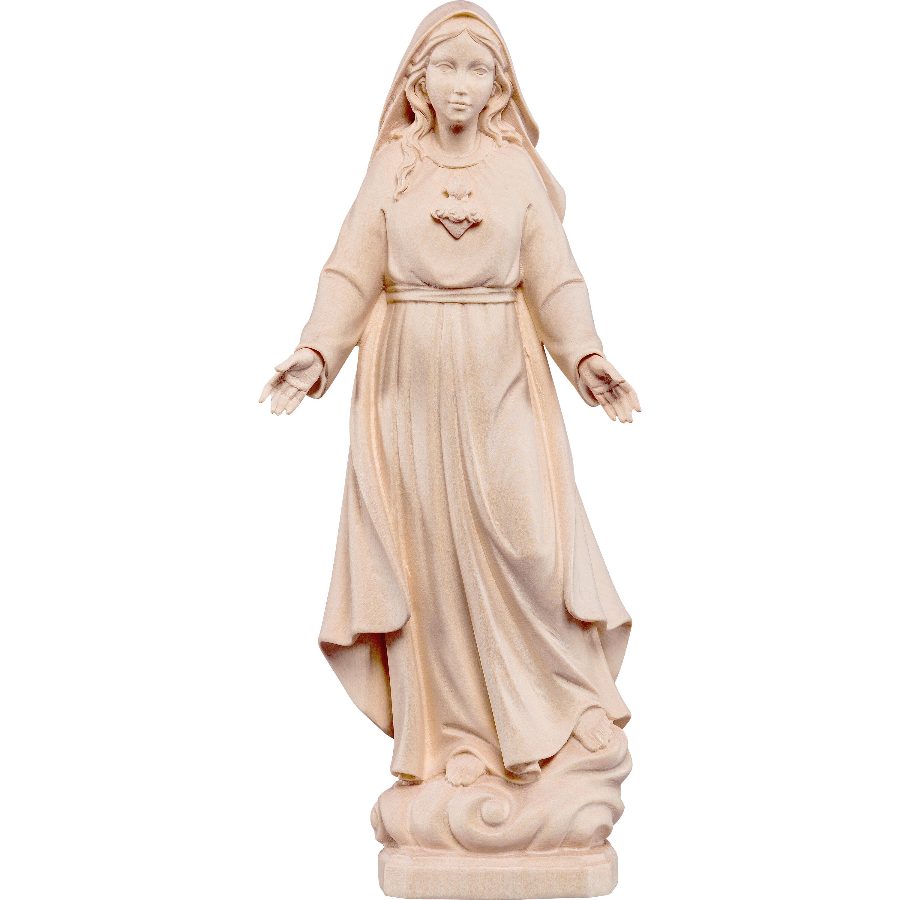 Sacred Heart of Mary Maple Wood Statue, Hand-painted, Made in Italy - Etsy