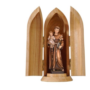 St. Anthony with Child in niche wooden statue, Life size Saint Sacred Religious Statues Sculptures,Church supplies, Religious Catholic