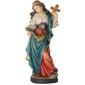 Saint Margaret, Religious statue, Spiritual statue, Faith decor, Sacred art, Holy figurine, Spiritual gift, Sanctified Wooden Statues