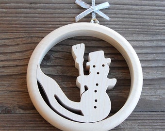Ornement de bonhomme de neige en bois d'érable, décoration de Noël d'hiver