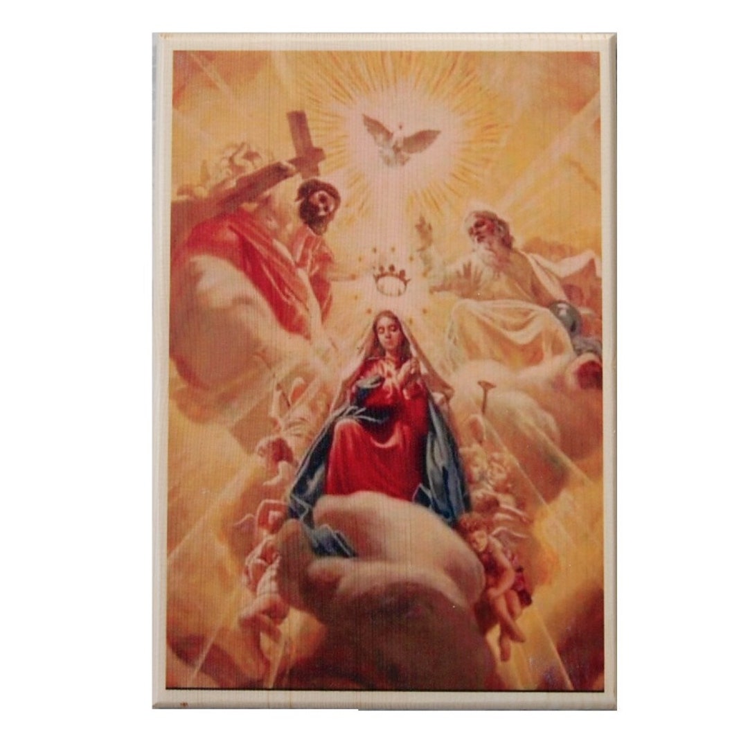 Coronation of Virgin Mary Wooden picture - Religious gifts, Catholic gifts, Wooden picture, Wooden wall pictures, original gifts