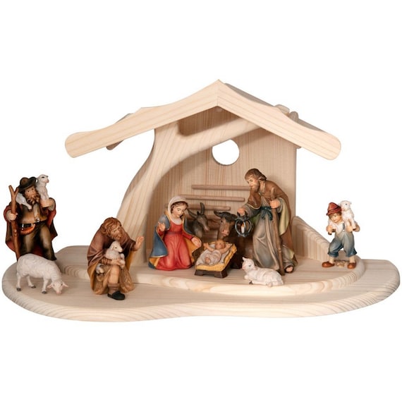 Nativity Set With Modern Stable and 11 Figurines religious Etsy