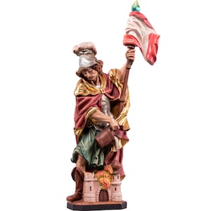 Saint Florian Wooden statue, Religious Statues, Catolic Statues, Church supplies, Catholic supplies, Original gifts, Saint statues