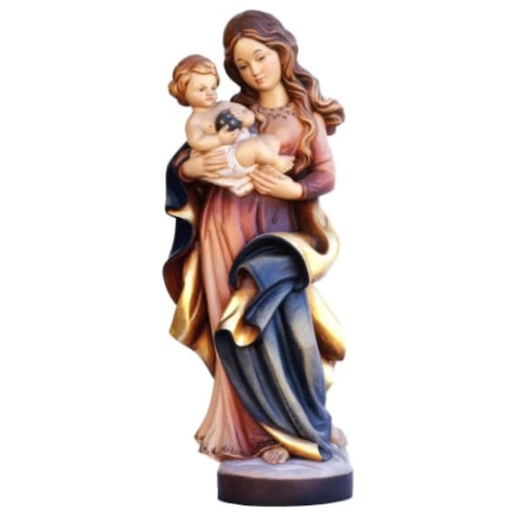 聖母子像（手描き宗教彫刻） - Etsy 日本