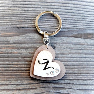 Wooden Alphabet Keyrings Unique gifts for women,Men, Children