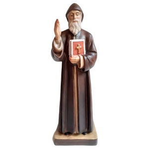 Saint Charbel wooden statue, Life size Saint Sacred Religious Statues Sculptures, Church supplies