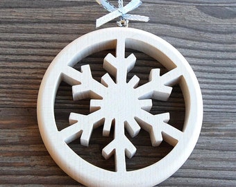 Wooden Snowflake Decoration Wooden Snowflake Christmas Decoration Ornament- Winter decorations