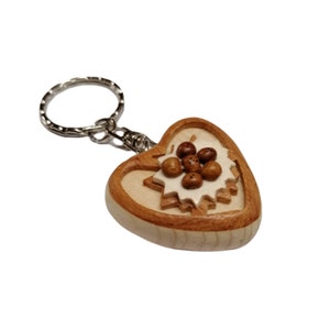 Wooden Heart Keyrings Unique gifts for women, Children, Original gift, Wooden Keyrings