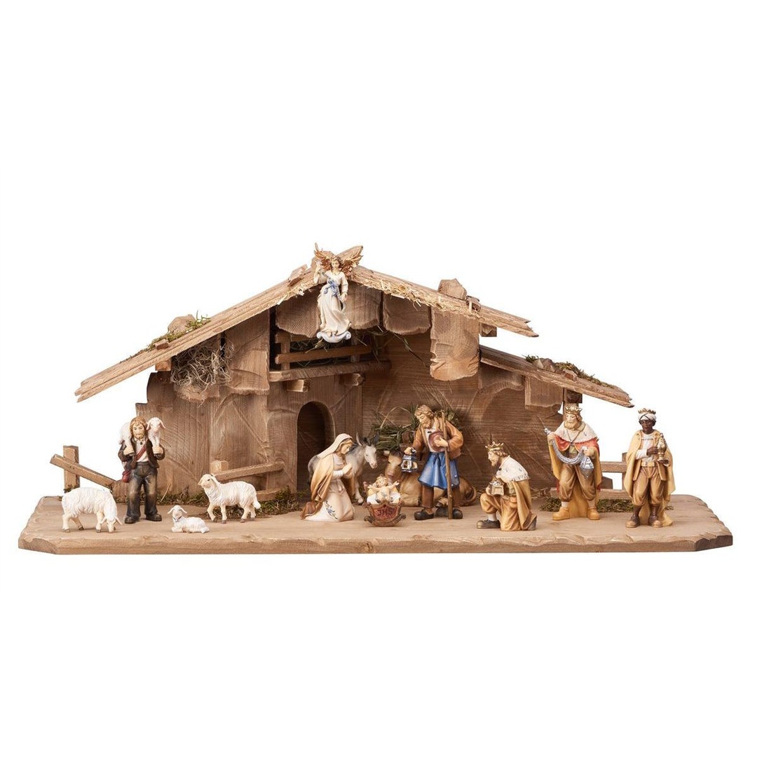 Alpine Nativity Scene Heimatland With 14 Figures and Stable Alpine