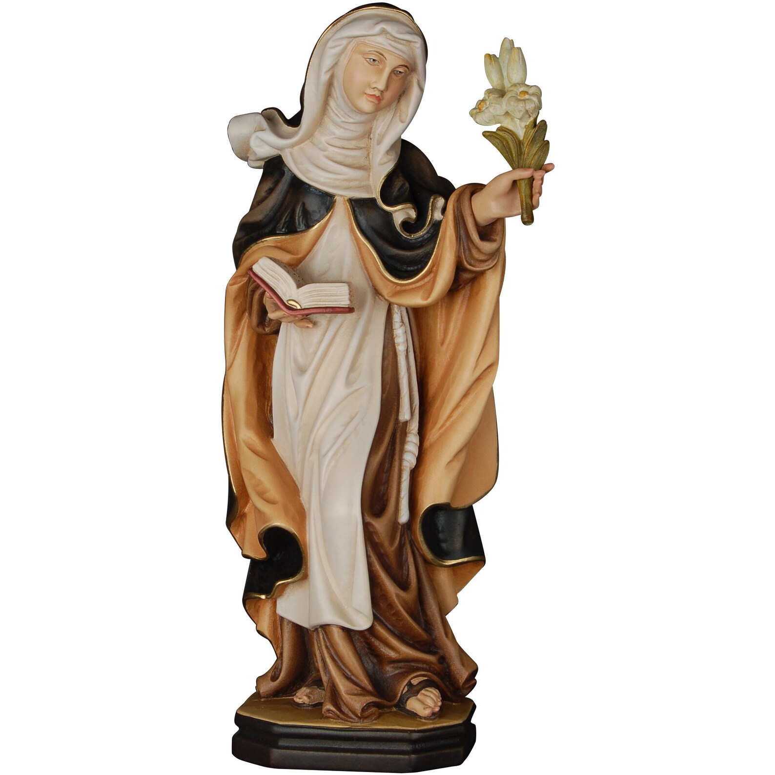 Hand-painted Saint Catherine of Siena Maple Wood Statue, Faith Decor - Etsy