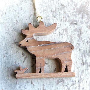 Decoration, Christmas decoration, Wooden deer, home decor gifts