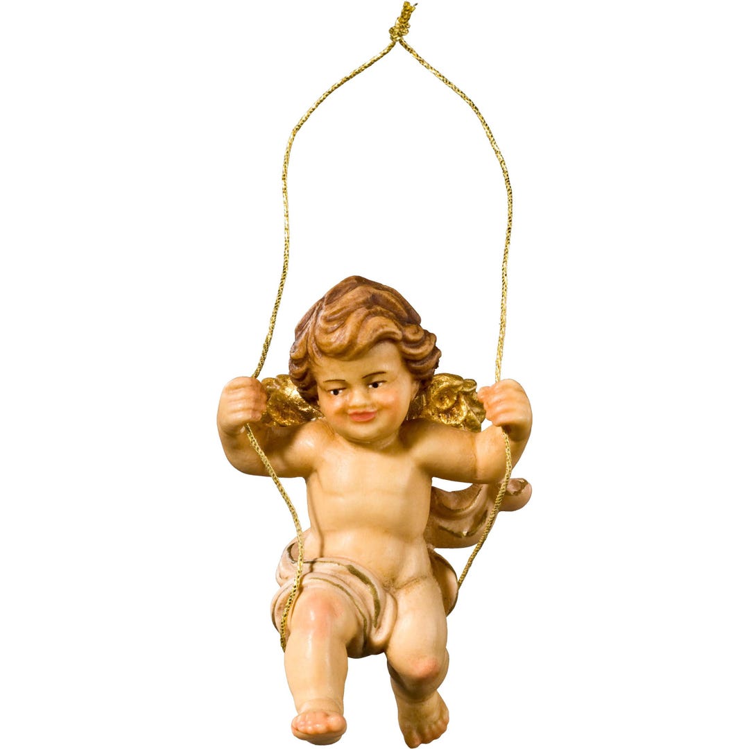 Hand Carved Mountain Maple Wood Angel on Swing, Religious Gift - Etsy