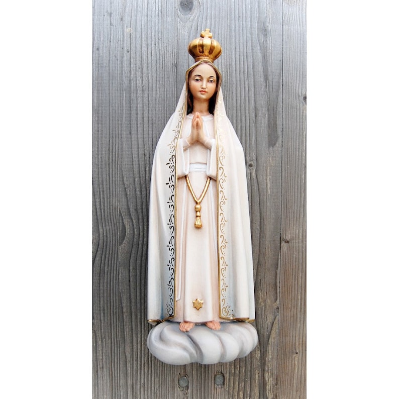 Onze Lieve Vrouw van Fatima houten standbeeld Maagd Maria Etsy Onze Lieve Vrouw van Fatima houten standbeeld Maagd Maria Etsy