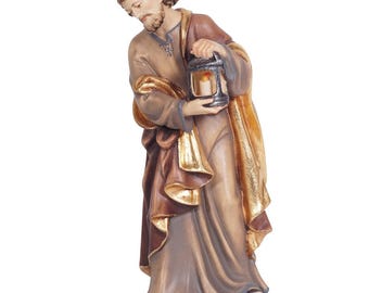 Figura de San José pintada a mano – Belén de madera de arce