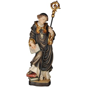 Saint Benedict of Nursia, abbot and founder of the Benedictines Wooden statue, Religious Statues, Catolic Statues, Church supplies, Catholic