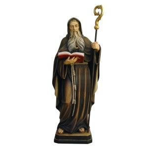 St. Benedict Wooden Statue, Life size Saint Religious Statues Sculptures,Church supplies,Religious Catholic christian gifts