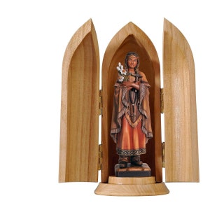 St. Kateri Tekakwitha in niche wooden statue, Life size Saint Sacred Religious Statues Sculptures,Church supplies, Religious Catholic