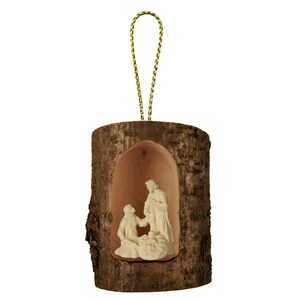 Heilige familie Tiroler in een boomstam Heilige familie Salcher in een boomstam-Houten decoratie, Houten geschenken, Kerstdecoratie, Kerstmis