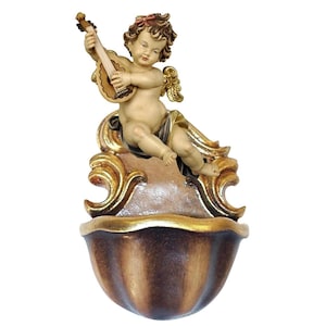 Holy water font Angel with mandoline Religious supplies, Church Supplies, Religious Catholic Christian gifts, Catholic gifts, Holy water