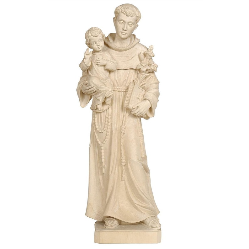 St. Anthony with Child Wooden Statue, Life size Saint Religious Statues Sculptures,Church supplies,Religious Catholic christian gifts, image 2