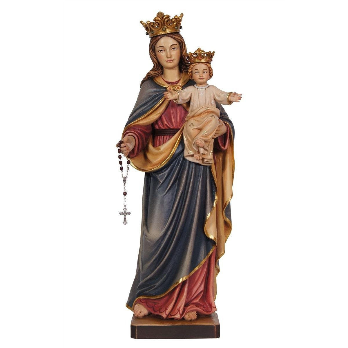 Our Lady of the Rosary Wood Statue, Hand-painted Catholic Gift - Etsy