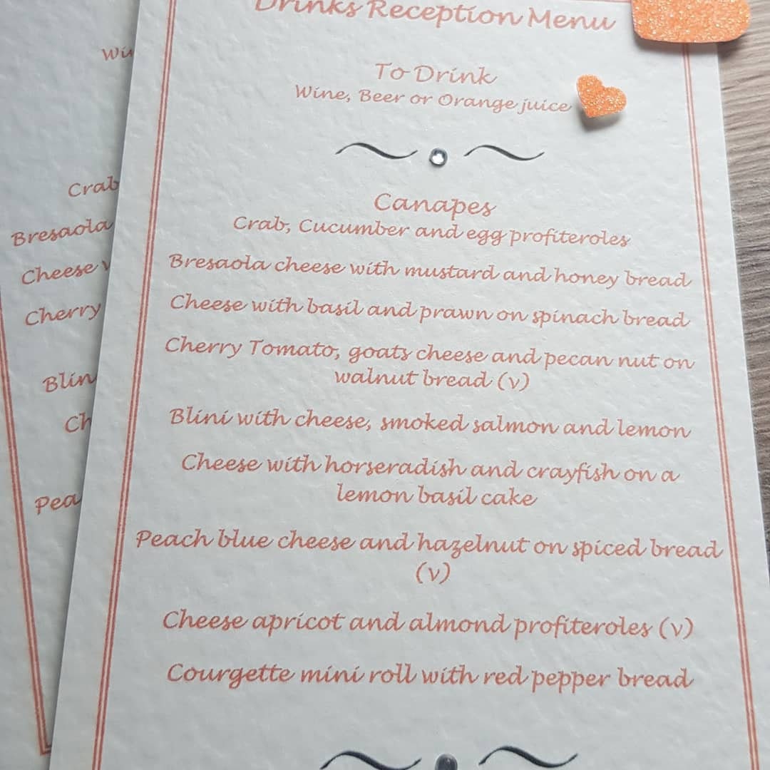 Wedding Breakfast Menu Plan, Birthday Meal Invitation Insert - Etsy