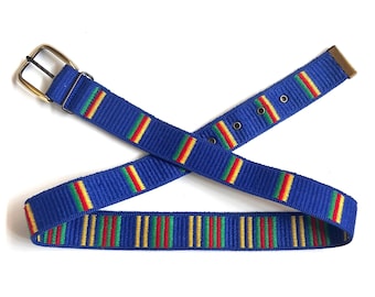 Sale***vintage LIZ CLAIBORNE BELT Colorful Striped Fabric  display picture 3