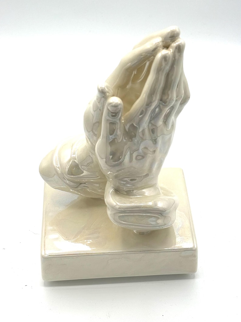 Relign Handpiece Vintage Praying Hands Iridescent Ceramic Religious Gift Hold - Etsy