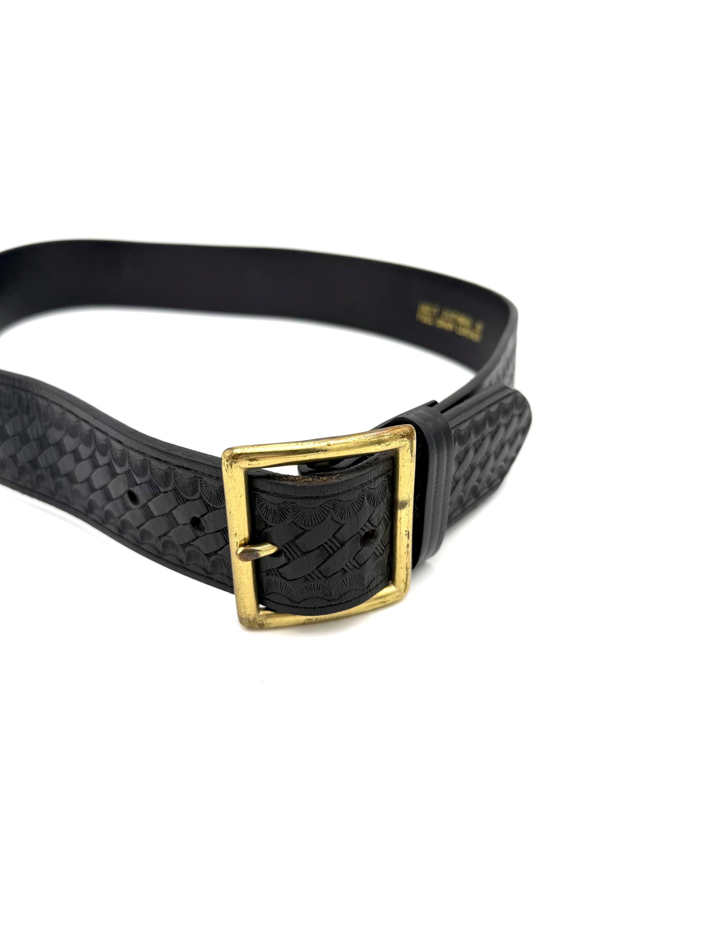 2588 12094 Black Size 32 Genuine Leather Basket Weave Garrison Belt garrison belt products for sale | eBay main image 2